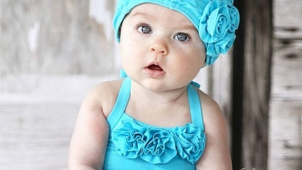 Wallpaper Dress, Baby, Cute, And, Blue, Girl, Cap, Child, Wearing