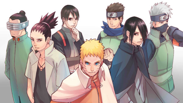 Wallpaper Naruto, Sai, Konohamaru, Hatake, Sarutobi, Uzumaki, Kakashi, Shikamaru, Nara, Uchiha, Sasuke