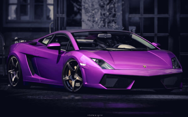 Wallpaper Purple, Lamborghini, Gallardo
