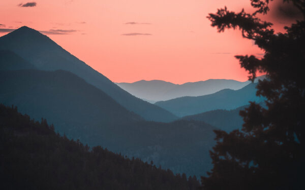 Wallpaper Sunset, Mountains, Twilight