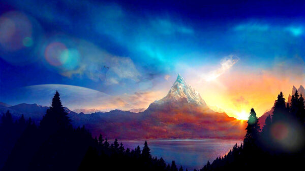 Wallpaper Nature, Desktop, Under, Colorful, Blue, Sky, Mountain