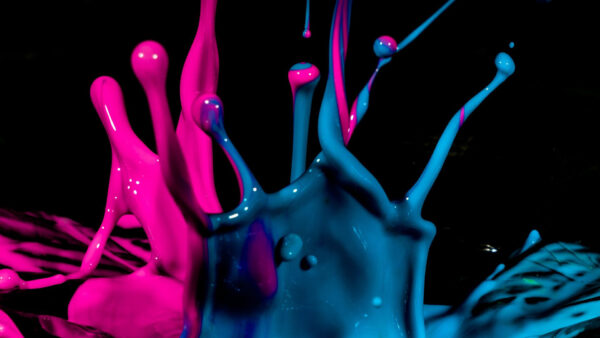 Wallpaper Paint, Pink, Blue, Abstract, Splash, Desktop
