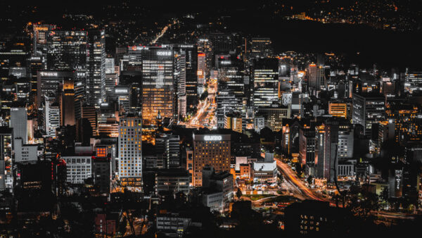 Wallpaper Mobile, Buildings, Skyscraper, Desktop, Seoul, View, Night, City