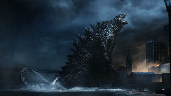 Wallpaper Time, Godzilla, Background, Bridge, During, Water, Desktop, Night, Cloudy, Movies, Skin