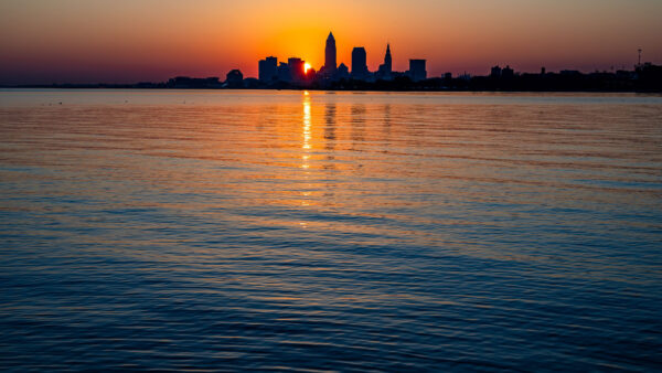 Wallpaper Buildings, Nature, Mobile, Coast, Desktop, City, Reflection, River, Sunset