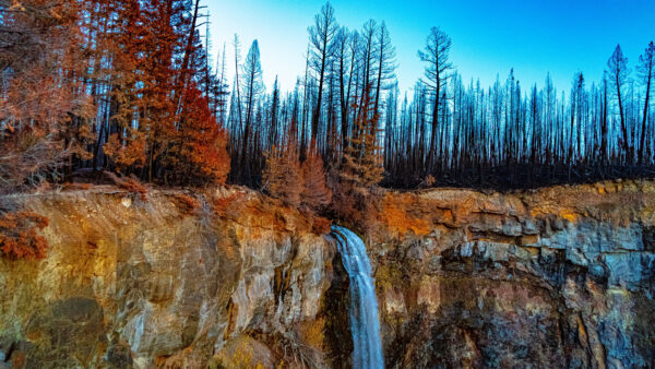 Wallpaper Cliff, Background, Desktop, Trees, Beautiful, Sky, Blue, Autumn, Colorful, Forest, Mobile, Nature, Waterfall