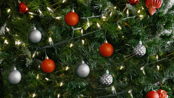 Wallpaper Garland, Mobile, Decoration, Christmas, Silver, Red, Desktop, Glitter, Tree