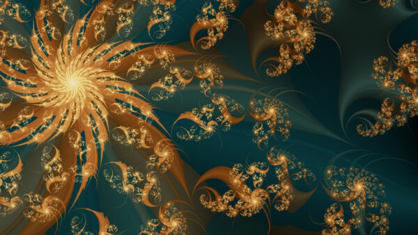 Wallpaper Pattern, Glow, Yellow, Stars, Abstract, Shape, Fractal, Brown