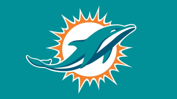 Wallpaper Dolphins, Logo, Miami, Seagreen