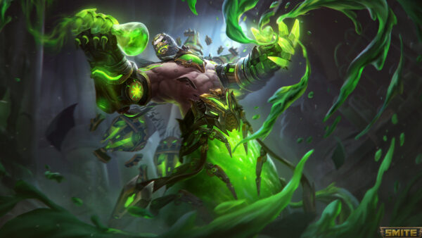 Wallpaper Smoke, Green, Smite