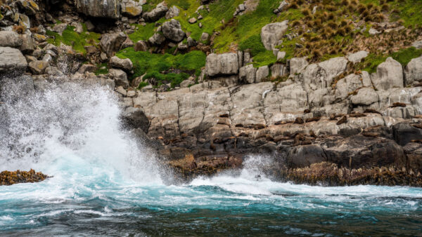 Wallpaper Nature, Landscape, Rocks, Stones, View, Splash, Bushes, Water