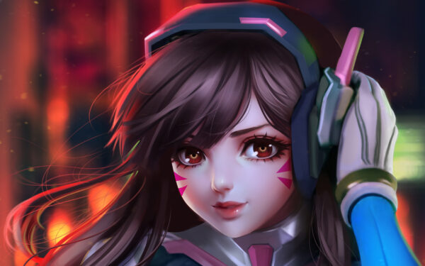 Wallpaper Overwatch, Fan, Dva, Art