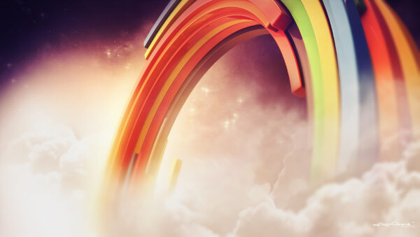 Wallpaper Clouds, Rainbow