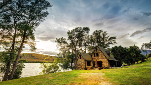 Wallpaper Nature, New, Trees, Zealand, Queenstown, Desktop, Lake, And, Cabin