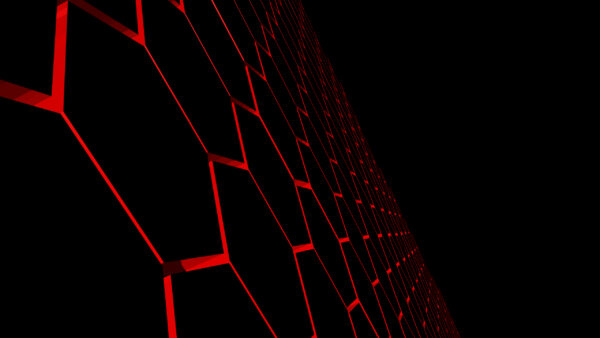Wallpaper CGI, Red, Hexagon, Abstract, Art, Digital, Black