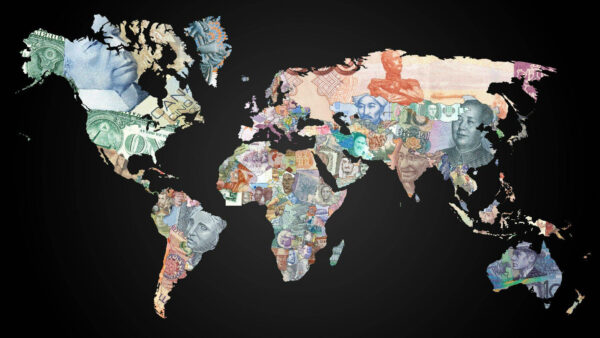 Wallpaper Money, Map, With, Black, Background, World, Desktop, Currency