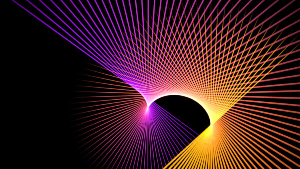 Wallpaper Lines, Black, Background, Colorful, Abstract, Glowing, Pattern