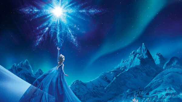 Wallpaper Dress, Blue, Frozen, Elsa