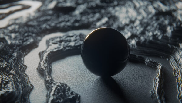 Wallpaper Sphere, Round, Abstract, Black