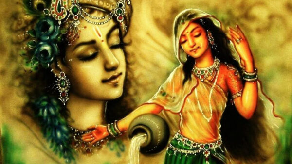 Wallpaper Krishna, God, Radha, Art, Paint, Colorful