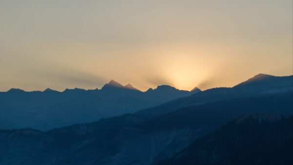 Wallpaper Sky, Mountains, Sunrays, Nature, Blue, Background