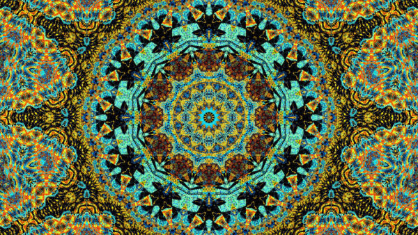 Wallpaper Desktop, Abstract, Shapes, Yellow, Kaleidoscope, Mobile, Lines, Black, Blue, Abstraction