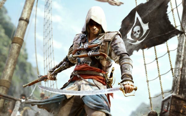 Wallpaper Creed, Assassin’s, Game, Flag, Black