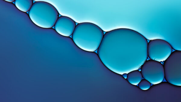 Wallpaper Blue, Liquid, Crystal, Bubbles