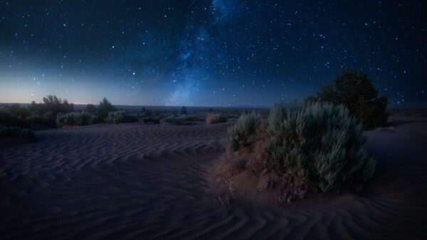 Wallpaper Desert, During, Starry, With, Desktop, Nighttime, Background, Sky, Landscape, Nature
