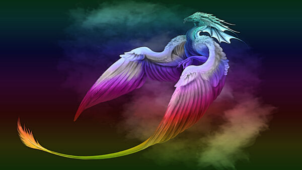 Wallpaper Colorful, Flying, Above, Desktop, Fantasy, Dragon, Dreamy