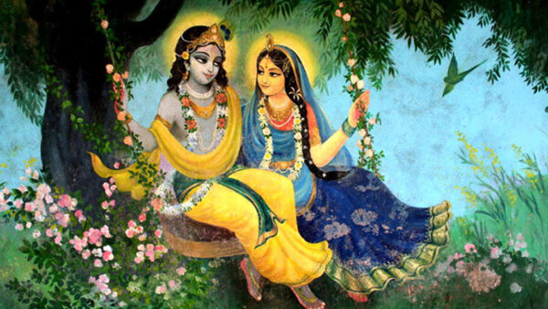 Wallpaper Background, God, Krishna, And, Radha, Nature