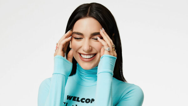 Wallpaper Dua, Blue, Lipa, Black, Smiley, Hair, Model, White, Wearing, Dress, Background, Desktop, Singer