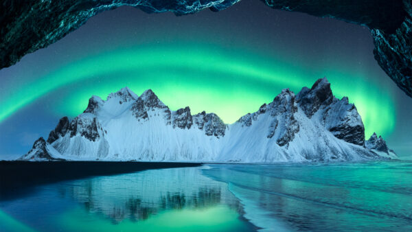 Wallpaper Desktop, Borealis, Sky, Aurora, Nature, Starry, Iceland, Background, Mobile