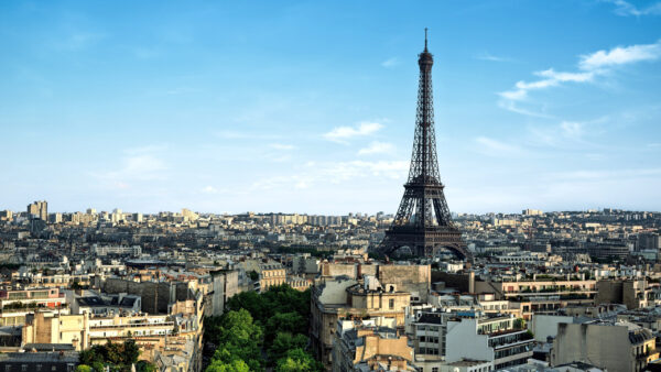 Wallpaper Paris, Blue, Sky, Travel, Tower, Background, With, Desktop, Iron