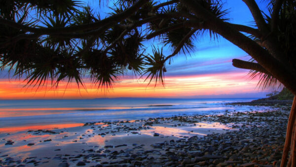 Wallpaper Blue, Sky, Landscape, Cloudy, Nature, Yellow, View, Ocean, Under
