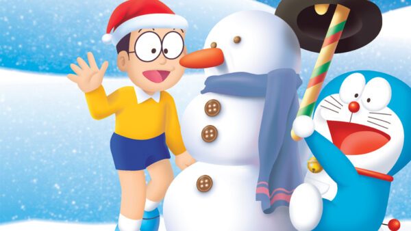 Wallpaper Winter, Doraemon, And, Are, Enjoying, Desktop, Season, Nobita
