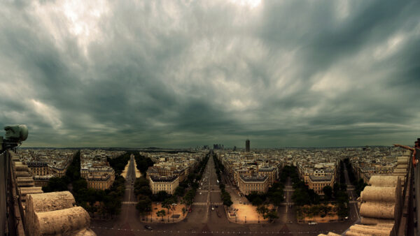 Wallpaper Desktop, Background, Travel, Clouds, France, Paris, Cityscape, With, Architecture, Dark