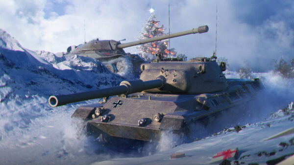 Wallpaper Snow, Covered, And, Games, Background, Mountain, Tank, World, Desktop, Clouds, Tree, Christmas, With, Tanks