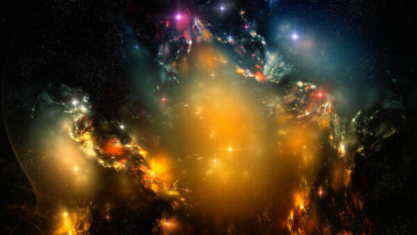 Wallpaper Starry, Yellow, Sky, Space, Galaxy