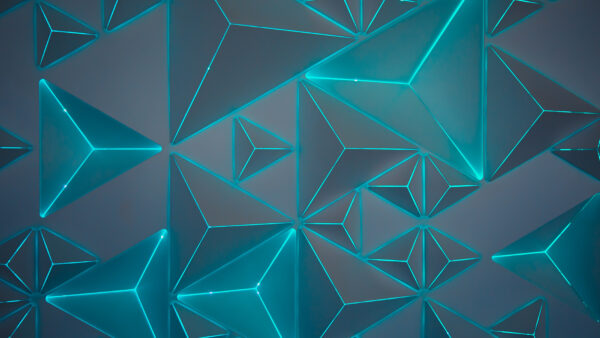 Wallpaper Geometric, Teal, Neon