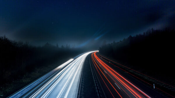 Wallpaper Highway, Traffic, Night
