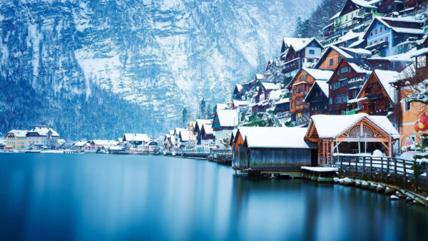Wallpaper Water, Goisern, Town, With, Body, Nature, Hallstattersee, Bad, Reflection, Alps