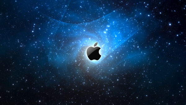 Wallpaper Blue, Apple, Background, Black, Logo, Desktop, Stars, White