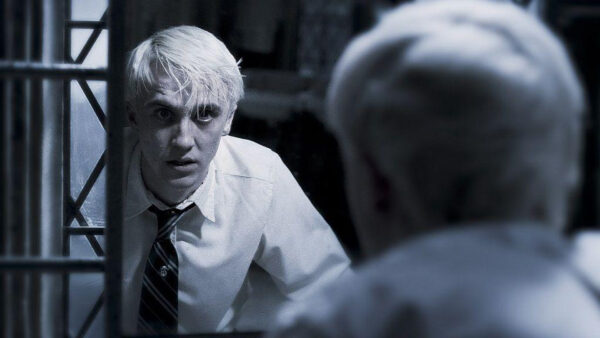 Wallpaper Standing, White, Desktop, Wearing, Mirror, Hair, Front, Shirt, Draco, Malfoy