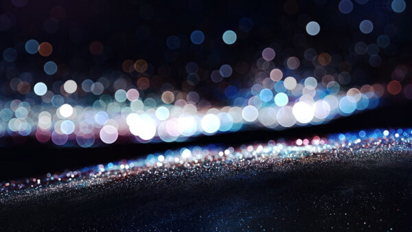 Wallpaper Lights, Spark, Blue, Abstract, Bokeh, Desktop