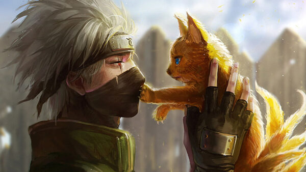 Wallpaper Anime, Naruto, Shippuuden, Cat, Hatake, Blue, Kakashi, Eyes