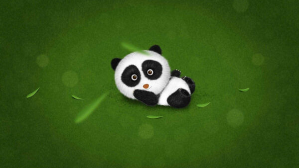 Wallpaper Grass, Lying, Panda, Desktop, Green, Down
