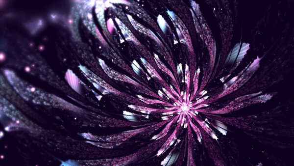 Wallpaper Trippy, Purple, Glow, Flower, Fractal