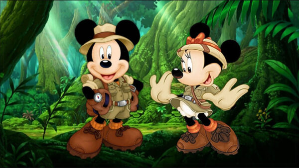 Wallpaper Jungle, Safari, MAUS, Cartoon, Mickey, Minnie, Mouse