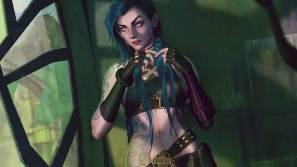 Wallpaper Jinx, Green, Dress, Arcane